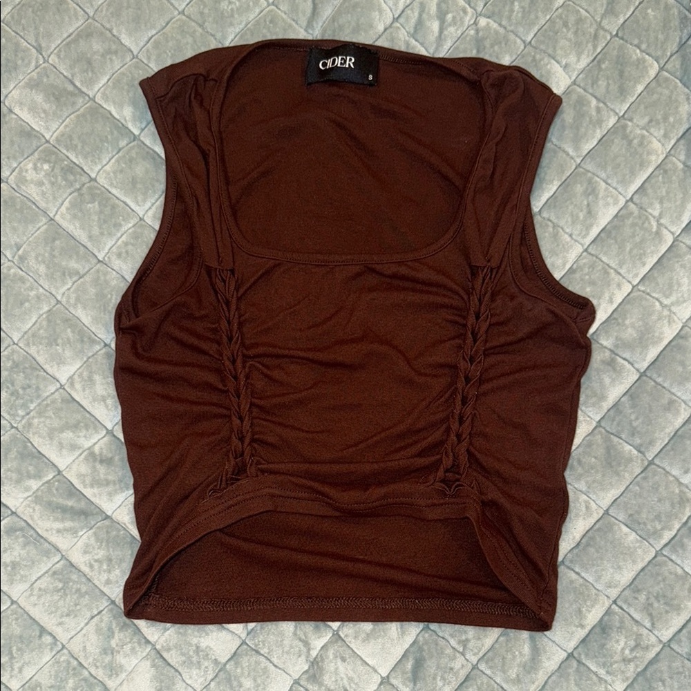 Brown Sleeveless Crop